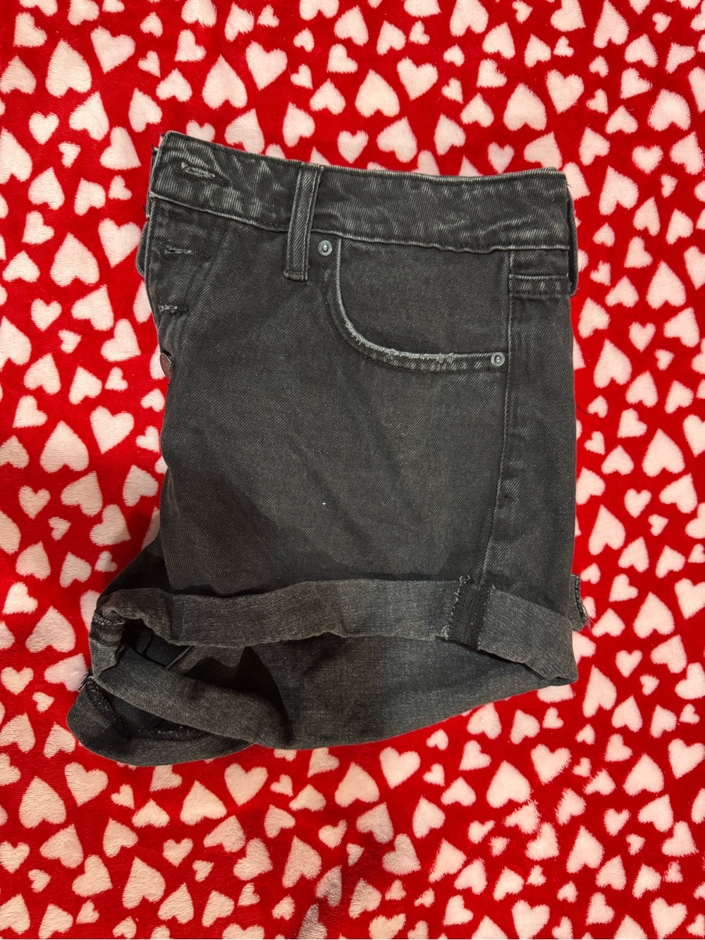 Classic Black Denim Roll-Hem Women’s Shorts
